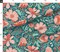 Coral Chintz Blue Green Pink Jumbo Scale Magnolia Flower Botanical Garden Custom Printed Fabric by Spoonflower Various Fabrics by the Yard or Fat Quarter